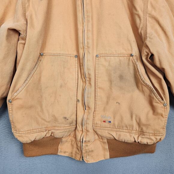 Walls Zero-Zone Jacket Mens 2XL Tall Tan Hooded Insulated Duck Canvas Work - Picture 6 of 16